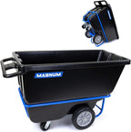 Tilt Truck, 1/2 Cu. Yd. Capacity Dump Cart with Heavy Duty 12” Wheels & 5” Casters & Forklift-able Frame for Jobsites, 850 lbs, Trash Cart with Wheels DUC12T-F-02PK (2-Pack)