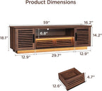 Maupvit Mid Century Modern TV Stand with LED Light for 50/55/60 inch TV, Retro Entertainment Center with Storage Cabinet & Slatted Doors & Grille Drawers, TV Media Console for Living Room, Bedroom