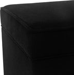 Lienen Ottoman with Storage, 17" Fabric Foot Stools Ottoman for Living Room, Upholstered Square Storage Ottomans Foot Rest, Bedroom Footstools and Ottomans with Hinged Lid, Black