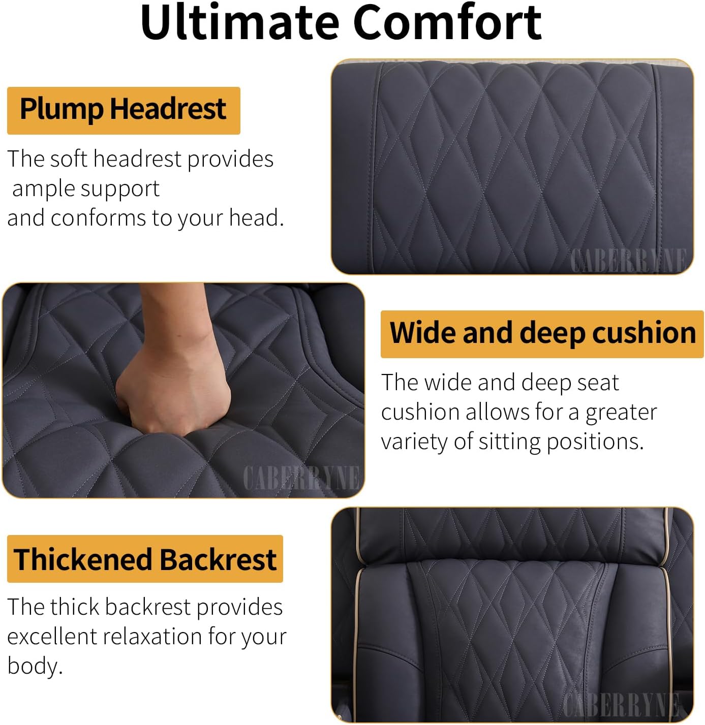 Power Recliner Chair with LED Lights,Leather Reclining Couch with Storage Console/Arm Cup Holder for House/Home Theater/Small Space/Rv(Single Chair,Navy)