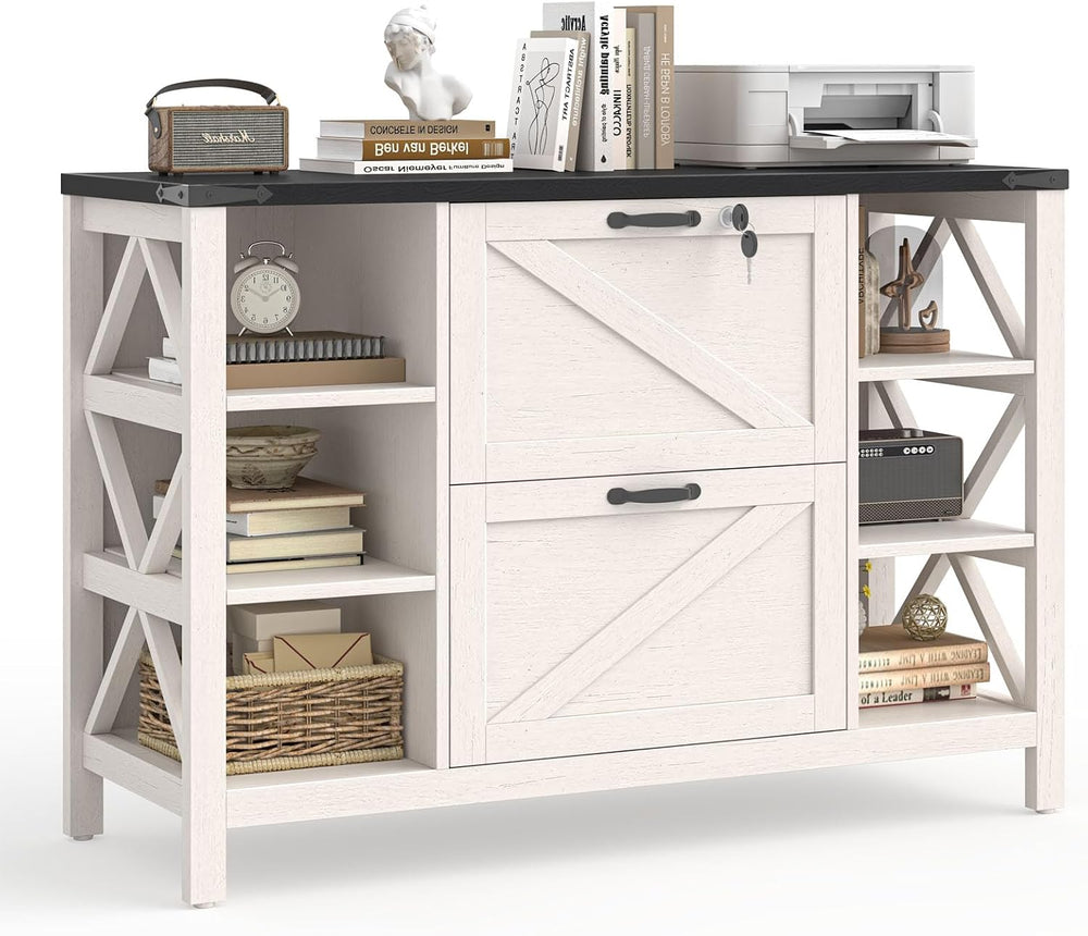 Vabches File Cabinet with 2 Drawers, Farmhouse Lateral File Cabinet Fits File...