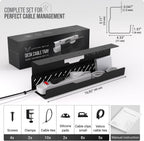 Under Desk Cable Management Tray no Drill – Wire Management - Cord Organizer – Huge Load Capacity – Under Desk Cable Tray no Drill (Black, 1 Piece Set)