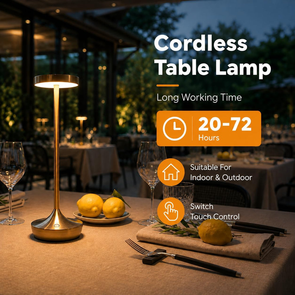 2 Pack Cordless Table Lamps Rechargeable 6000mAh, 72H Runtime