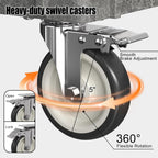 Large Garage Flat Top Utility Cart, Heavy Duty 2 Shelf Tool Cart Service Cart Rolling Push Carts with Ergonomic Handle 5" Swivel Casters.