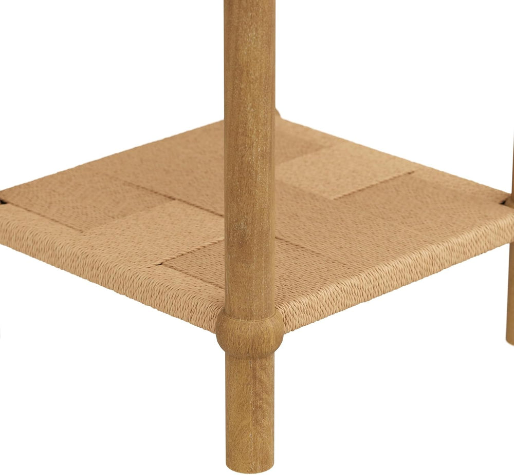 Nathan James River Modern Coastal Side Table with Solid Wood Legs and Seagras...