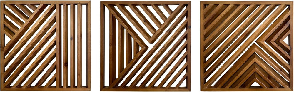 Musanpou Wooden Geometric Home Wall Decor Slatted Wood Design Wall Sculpture，...