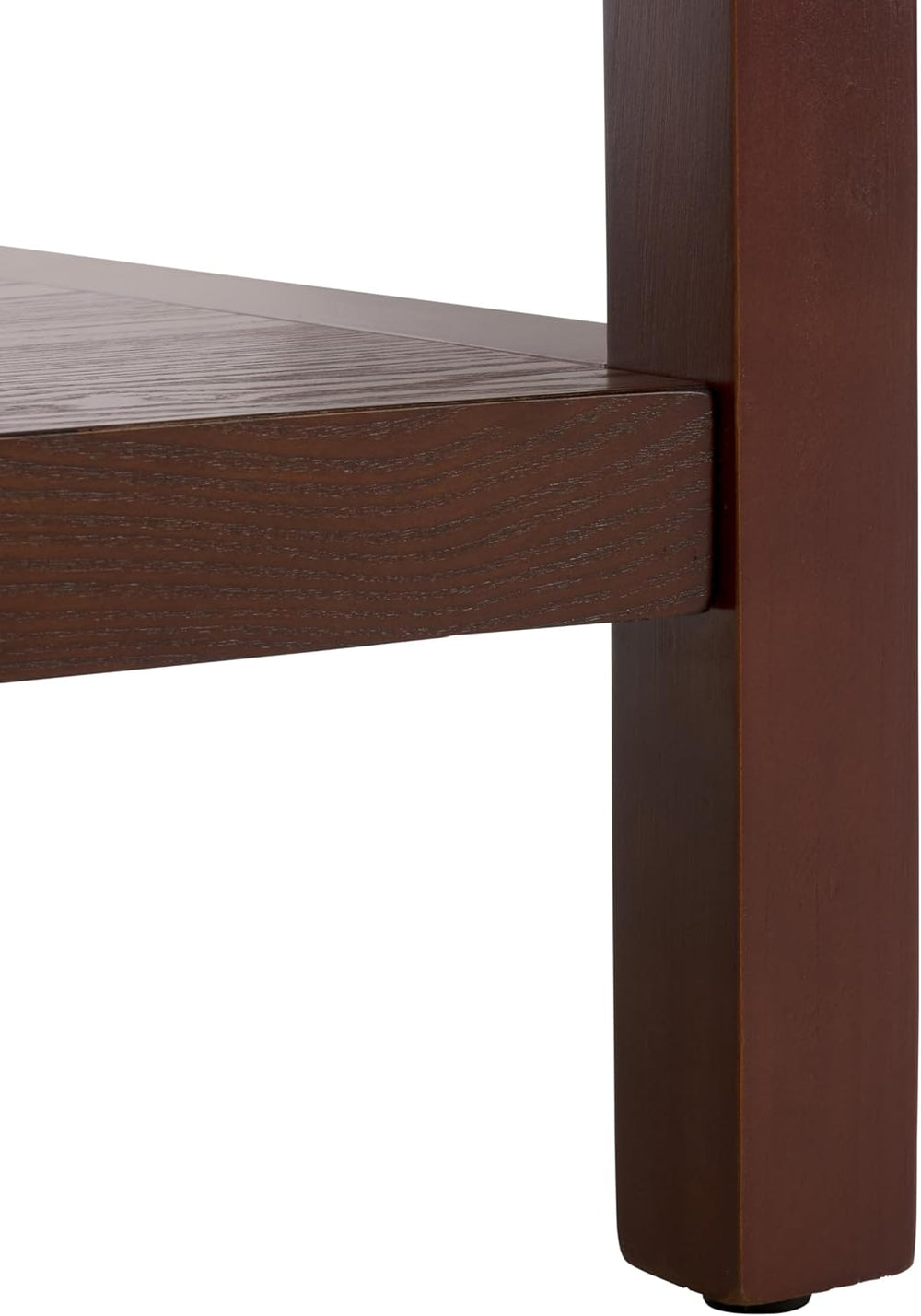 SAFAVIEH Home Collection Omara Walnut Brown 1-Shelf Square Accent Side Table