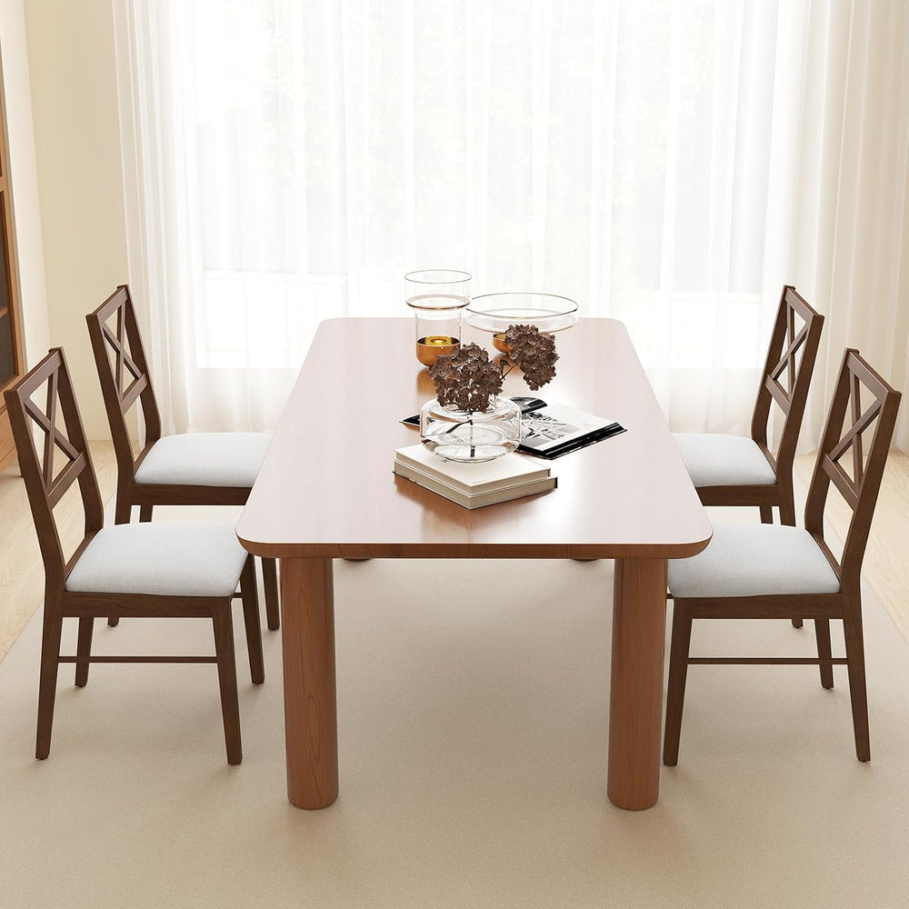 GOFLAME Dining Chairs Set of 4, Upholstered Kitchen Side Chairs with Rubber W...