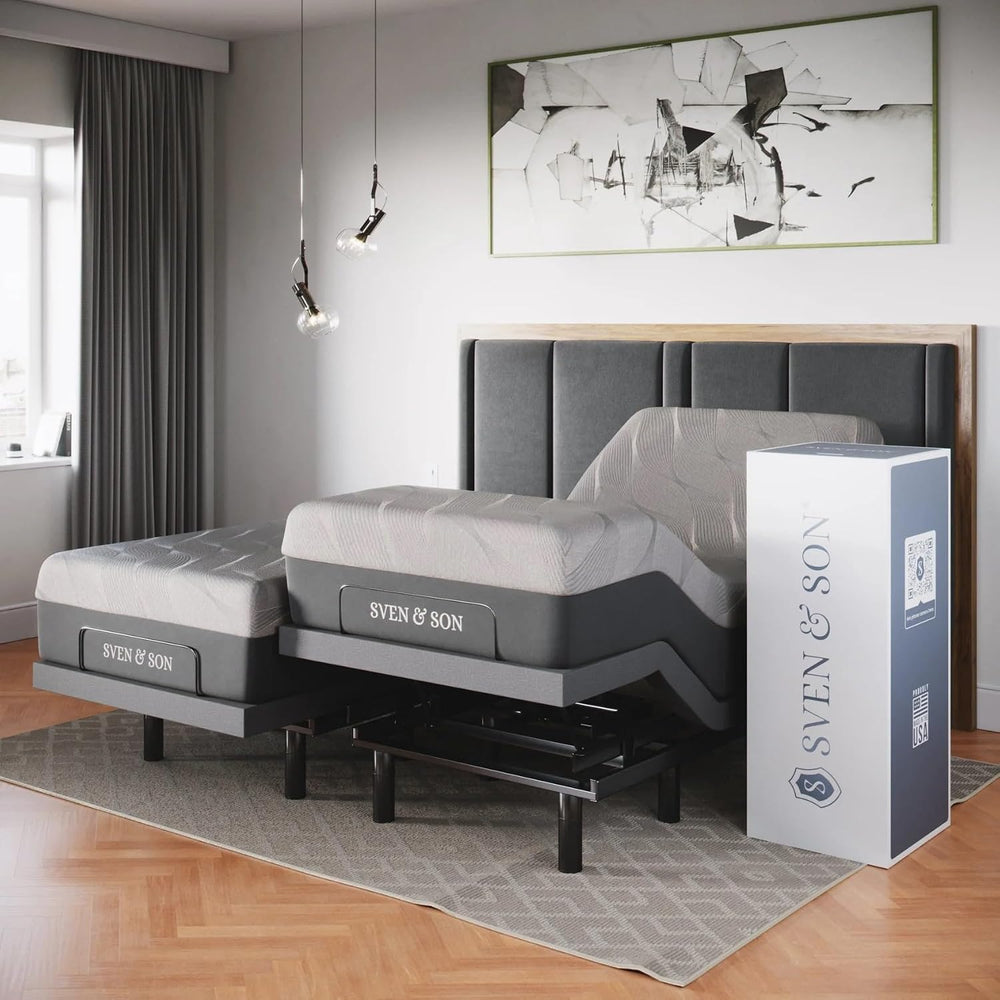 Sven & Son Classic Adjustable Bed Base, Head and Foot Lift, Massage, Unde...