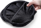 Larpur Popup Mesh Laundry Basket, Collapsible and Portable Clothes Washing Laundry Hamper with Reinforced Carry Handle (Black 2pcs)