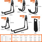 42 Pack Garage Hooks with Anti-Slip Coating Heavy Duty Wall Mount Hooks for Garage Storage and Hanging Hoses Bike Garden Tools Ropes etc