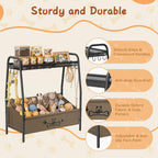 Lomivra Large Dog Toy Basket (23.6"x11.2"x9.7"), Dogs Toy Bin with Storage Organizer, Trapezoid Toy Box for Dog Stuff Accessories, Pet Toy Storage Holder Chest for Cat Dogs Essential Supplies（Brown）