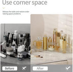 Corner Bathroom Countertop Organizer, Vanity Organizer Trays for Counter, Makeup Organizers, Perfume Tray, Skincare Shelf Storage Gifts for Women Girl Student (Clear, 1 Tier)