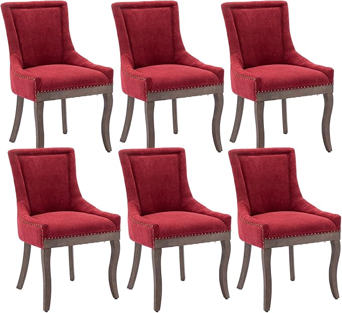 Modern Dining Chairs Set of 6, High Back Dining Chairs Side Chairs with Solid...