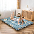 MAXYOYO Japanese Floor Mattress Futon Mattress, 4" Thicken Tatami Mat Sleeping Pad Foldable Roll Up Mat Boys Girls Dormitory Pad Kids Floor Lounger Pillow Bed, Charcoal Grey, Queen Size