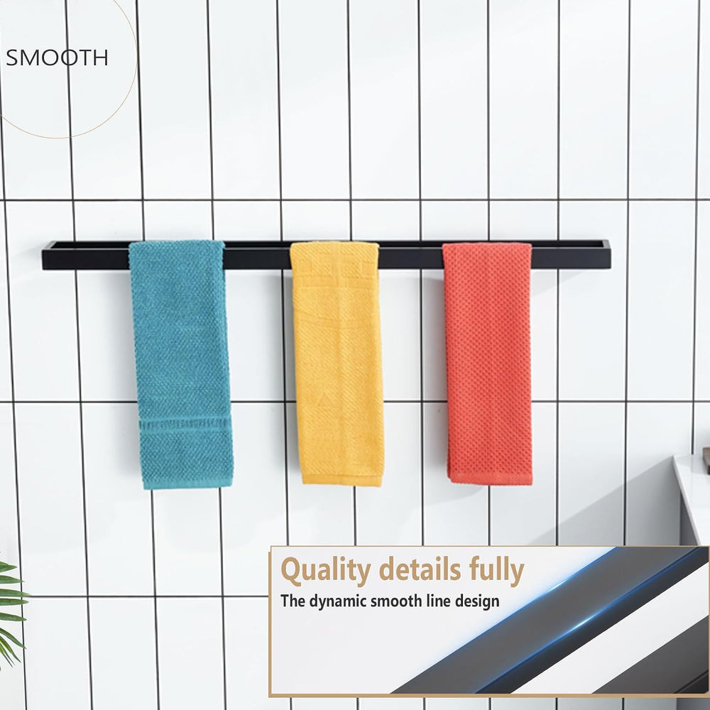 KOKOSIRI Towel Bar Matte Black Bath Towel Holder 32-Inch Kitchen Rack Stainle...