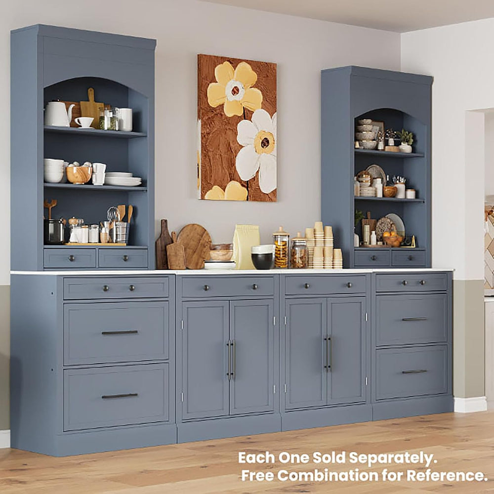 Modern Freestanding Kitchen Pantry,Buffet Food Storage, Coffee Bar Cabinet wi...