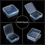 48 Packs Clear Small Plastic Containers Transparent Storage Box with Hinged Lid for Small Items Crafts Jewelry (2.9 x 2.9 x 1 Inches)
