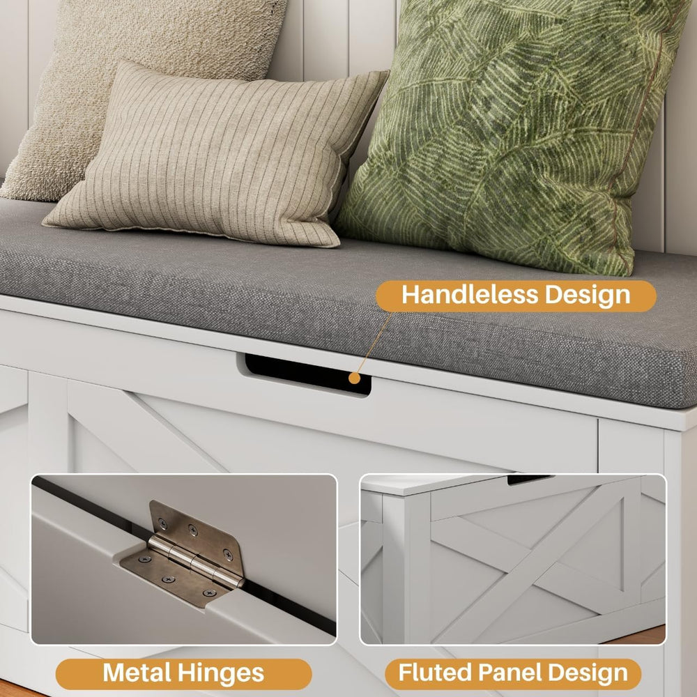 Mekminop Kitchen Breakfast Nook Bench with Cushions, L Shape Corner Storage B...