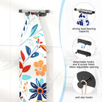 Ironing Board Holder Wall Mount,Ironing Board Hanger with Removable Hooks, Laundry Rooms Stainless Steel Ironing Boards Hook for Wall for Y or T Leg (Black)