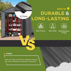 AECOJOY 6' x 4' Outdoor Storage Shed, Dark Grey 4x6 Metal Sheds & Outdoor Storage Clearance, Utility and Tool Garden Shed with Lockable Doors for Backyard, Patio, Outside Use