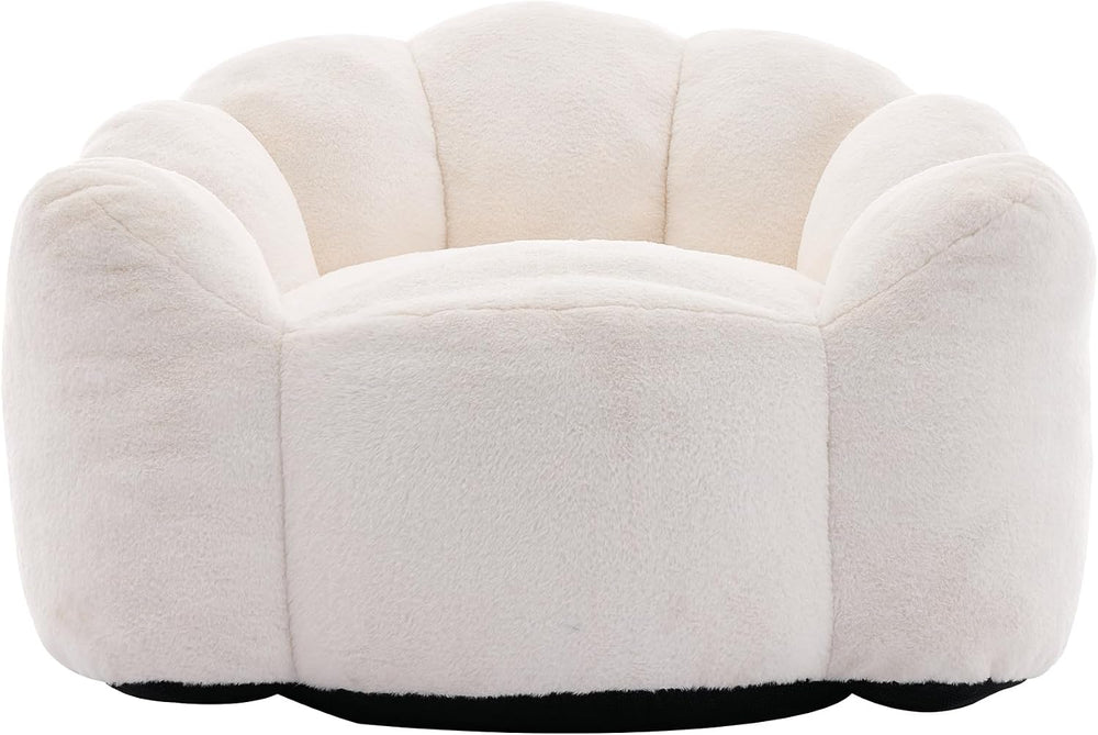 YITAI Large Bean Bag for Adults, Faux Fur Reading Sofa Chair with Petal Backr...