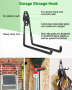 Garden Tool Organizer 48 in with 18 Garage Hooks, Heavy Duty Garage Wall Hooks for Hanging Ladder, Bike, Tool Storage Rack for Yard Tools, Shovel, Shed (23 Pack)