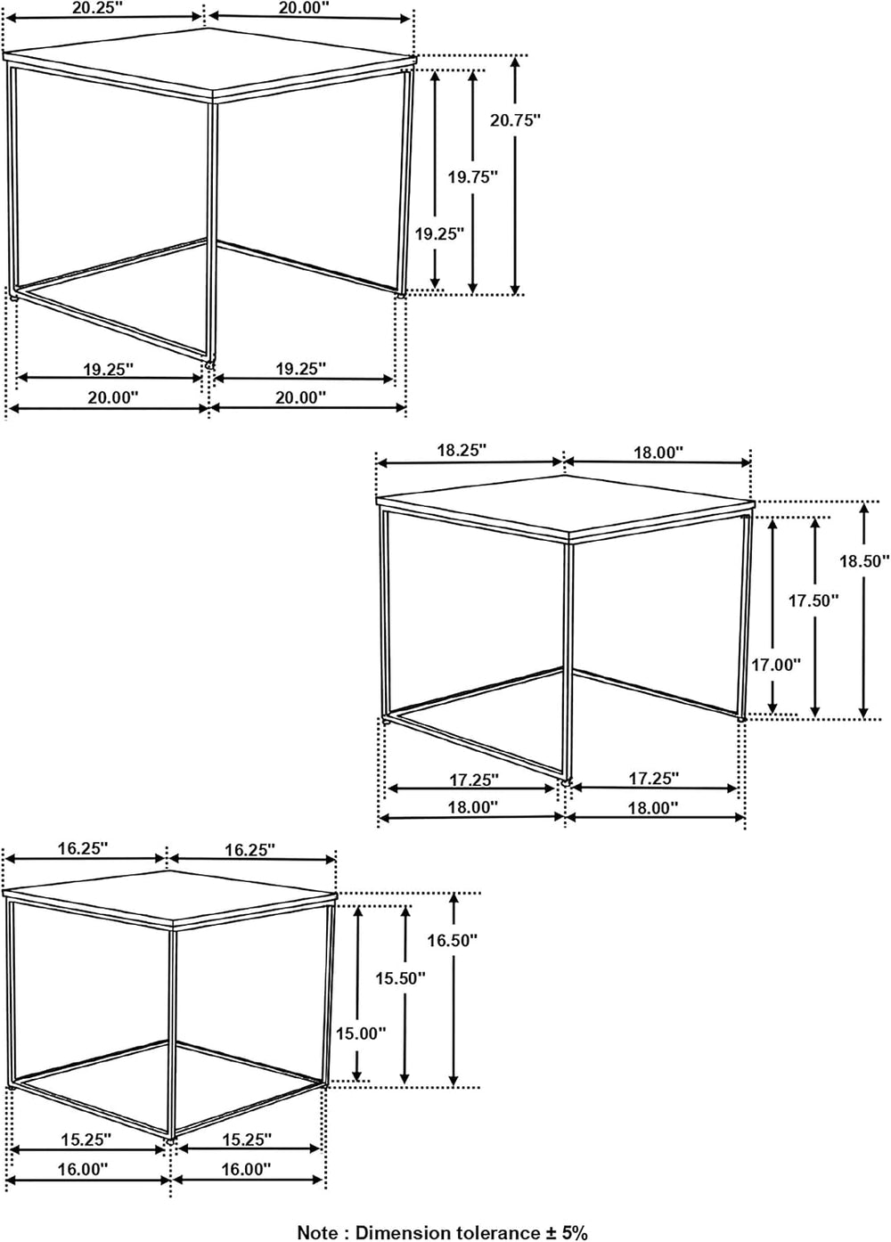 20" Natural Wood Stacking Nesting Tables, Set of Nesting Tables with Sle...