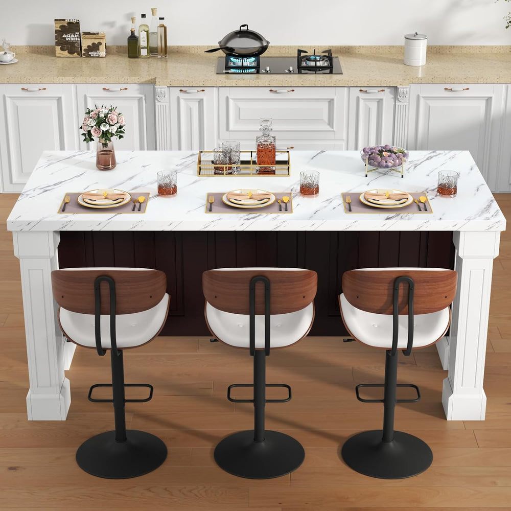 Gyfimoie 71" Large Imitation Marble Dining Table with Roman Column,36&qu...
