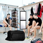 Aliceset 6-shelf Hanging Shoe Organizer for Dance Bags, Collapsible Hanging Shoe Rack with Transparent Shelves and Mesh Sides, Travel Backstage Accessories, Dance Bag Accessories