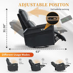 Power Swivel Rocker Recliner Chair for Nursery, Upholstered 270° Swivel Glider Chair with USB Ports, Power Recliners for Small Spaces Living Room
