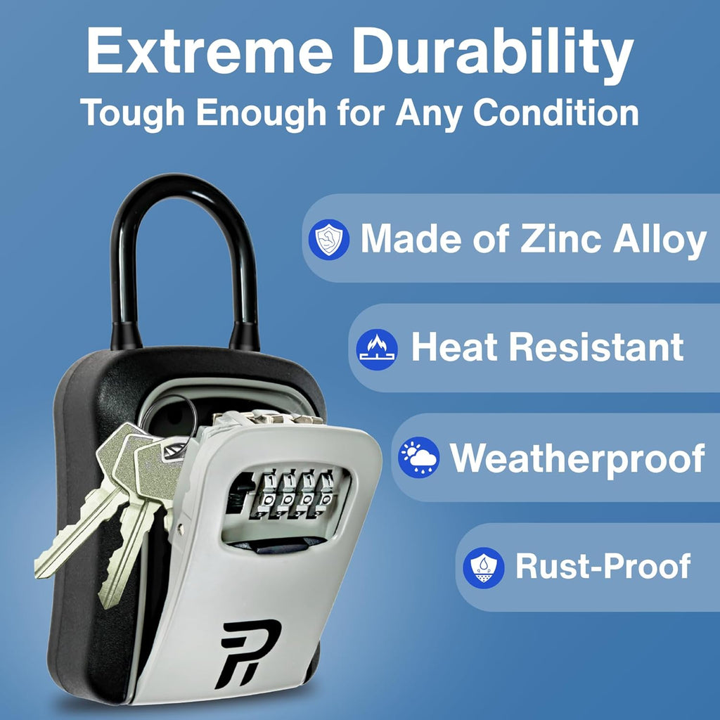 RUDY RUN Key Lock Box for Outside - Combination Realtor Lockbox for House Keys Outdoor