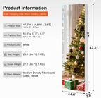 GISSAR Full Length Mirror Jewelry Cabinet, 6 LEDs Jewelry Armoire Wall Mounted Over The Door Hanging, Jewelry Organizer Storage with Lights Lockable White