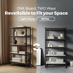 HOMEDANT House 5-Tier Metal Boltless Rolling Cart Shelf Rack Casters Heavy Duty Wheel Shelving Unit Adjustable Utility Storage Shelves Organizer Shelf Kitchen Garage 48.1" W x 18.5" D x 75.4" H 1Pack
