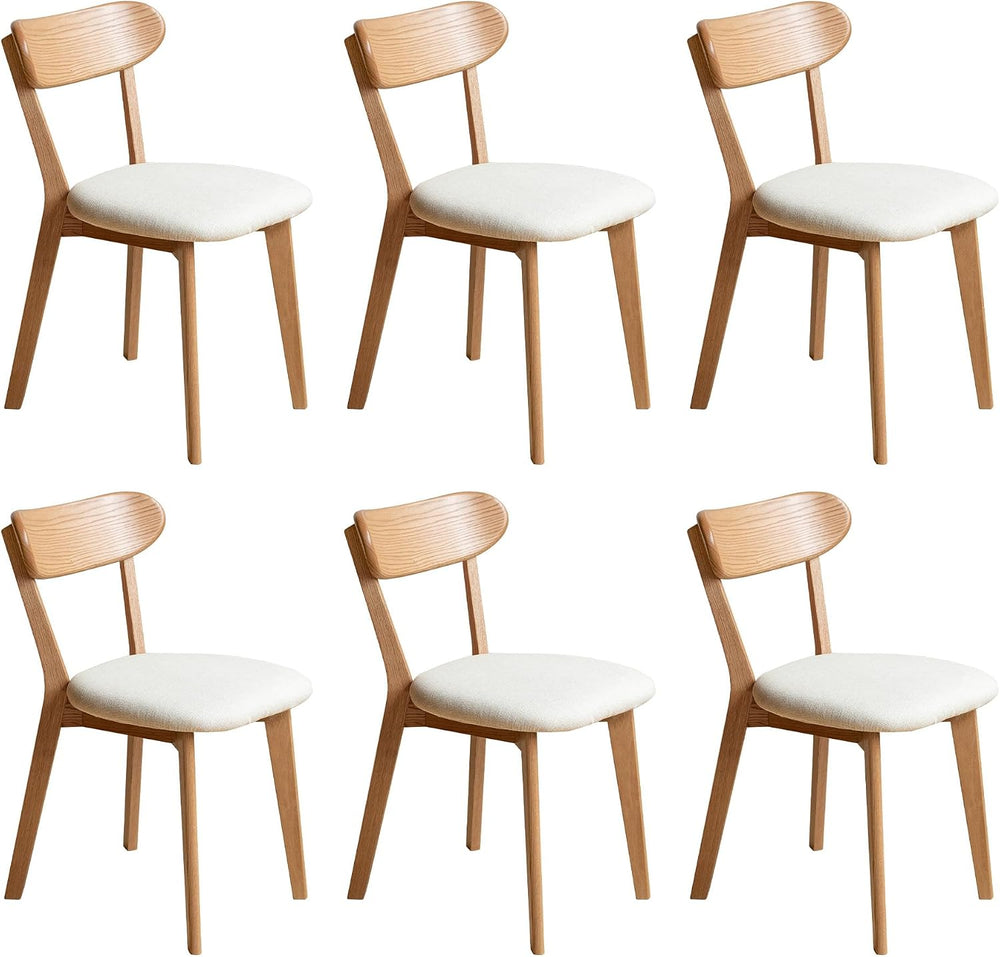 100% Solid Oak Dining Chairs, Mid Century Modern Dining Chair with Curved Bac...