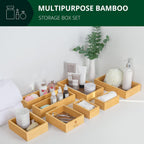 ROYAL CRAFT WOOD Bamboo Jewelry Organizer Box & Chests Set - Versatile Storage Solution for Makeup, Jewelry, and Bathroom Essentials (8 Boxes)