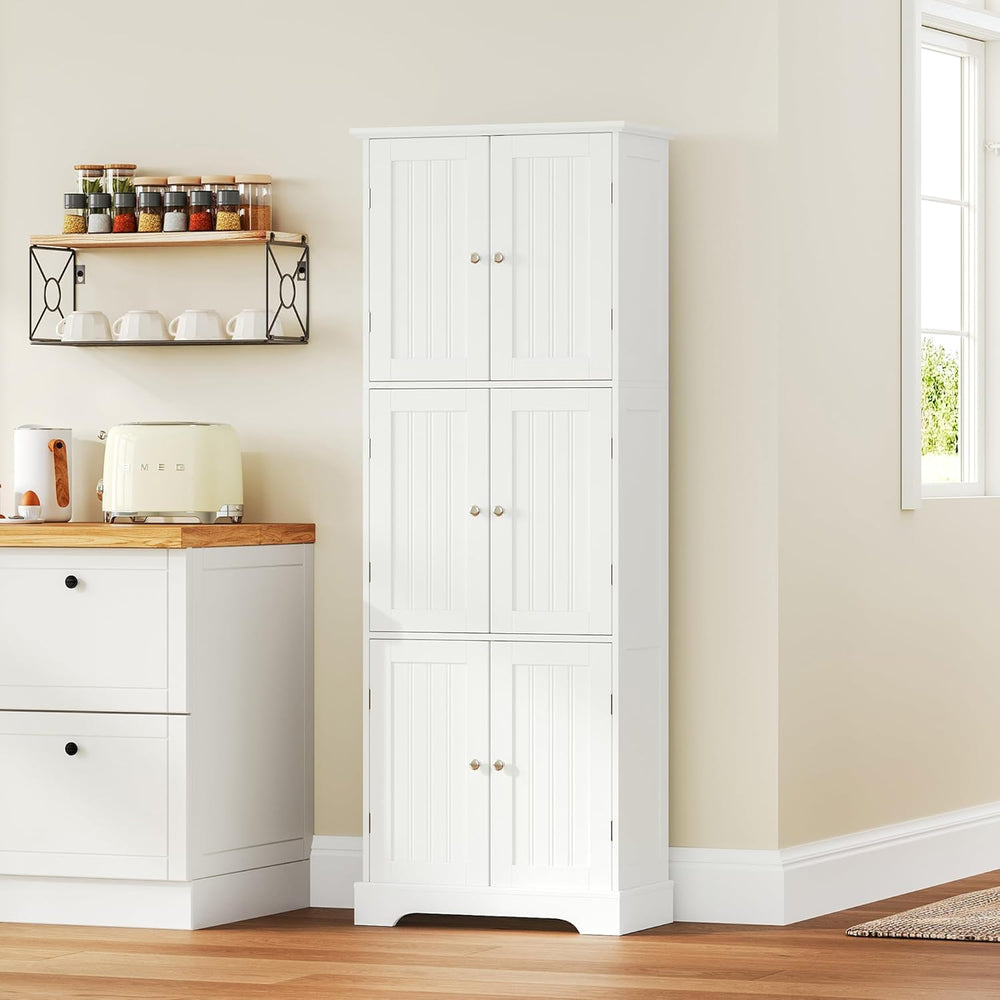 ChooChoo 63.2" Tall Bathroom Storage Cabinet with 6 Doors | Freestanding...