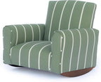 Kid Rocking Chair for Toddlers, Child Chair for Little Kids, Upholstered Toddler Armchair for Children, Comfy and Cute Little Kid Chairs (Rockers, Green Stripe)