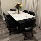 Dining Chairs Set of 4 PU Leather Kitchen Chairs Upholstered Side Chairs Wood Accent Chair for Living Room/Dining Room/Bedroom/Restaurant, Black
