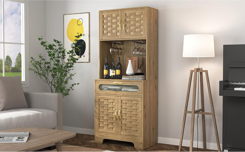 67'' Tall Pantry Buffet Cabinet Freestanding Hutch Cupboard for Home,...