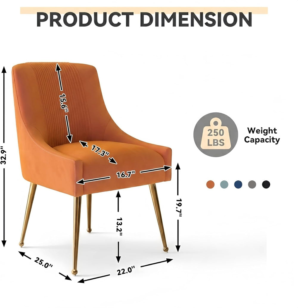 Dining Chairs,Modern Living Room Chairs, Velvet Upholstered Dining Room Chair...