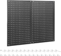 Pegboard, 2 PCS 24"×16" Metal Peg Board Panels Black Modular Wall Organizer Kit with 30 Hooks, Dual-Size Hole Design for Home Tool Storage, Garage Organization, Kitchen, Office, Craft Room