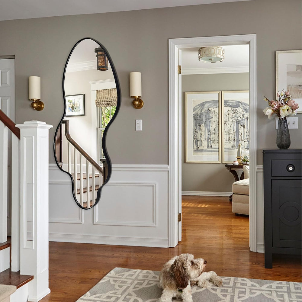 Irregular Wall Mirror, 55"x26" Asymmetrical Decorative Accent Mirro...