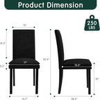 CHUN YI Upholstered Dining Chairs Set of 6, Fabric Dining Room Chairs with Solid Wood Legs, Modern Parson Chairs for Kitchen, Restaurant, Hotel, Black