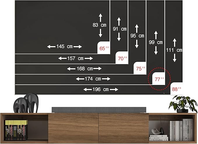 Atelier Mobili Floating TV Stand - Wall Mounted TV Stand for 75 Inch TV - Floating TV Shelf - Modern TV Stands for Living Room - Sleek Entertainment Center Design (Walnut, 2 Doors 2 Shelves)