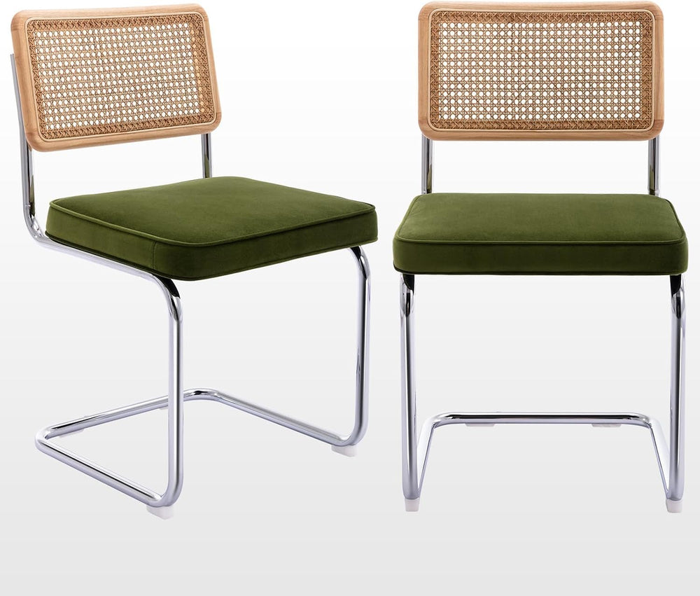 Zesthouse Natural Rattan Dining Chairs Set of 2, Modern Cesca Kitchen Chair