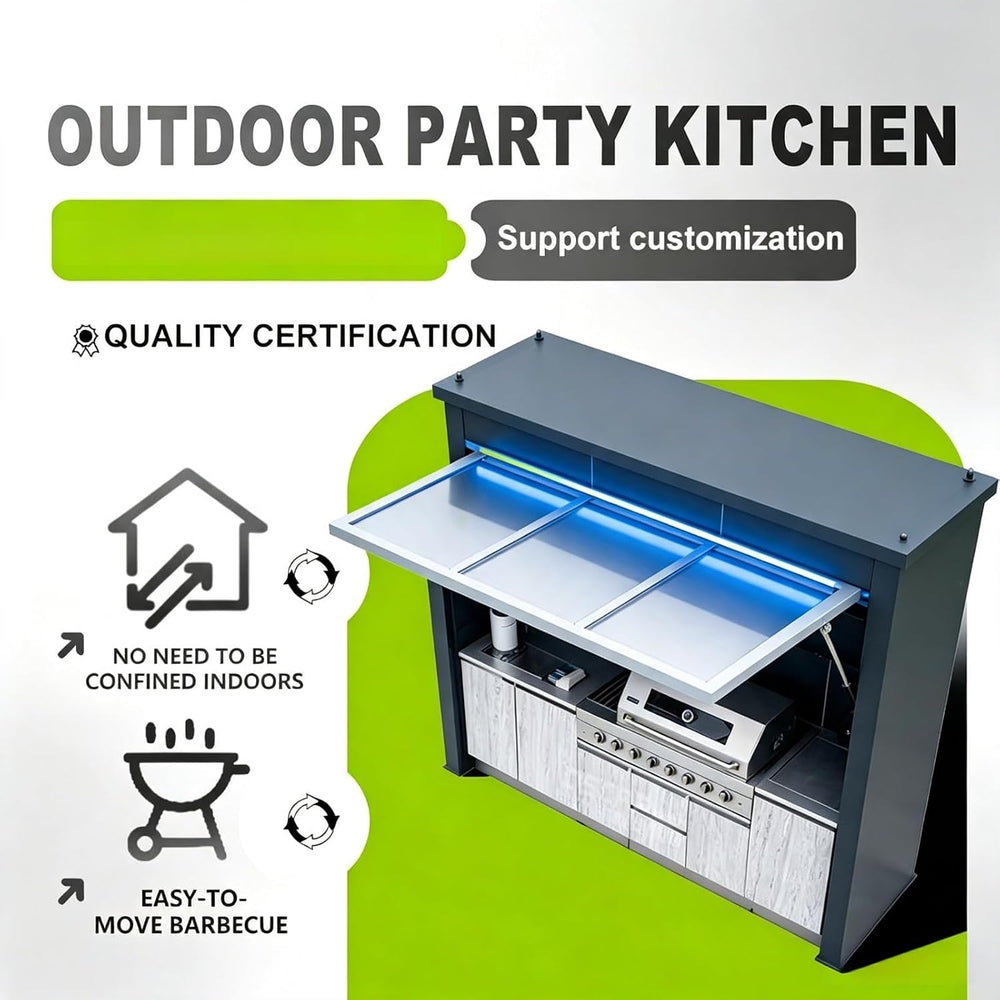 Outdoor Kitchen Cabinet, Outdoor Cooking Station Storage Island | Backyard Ki...