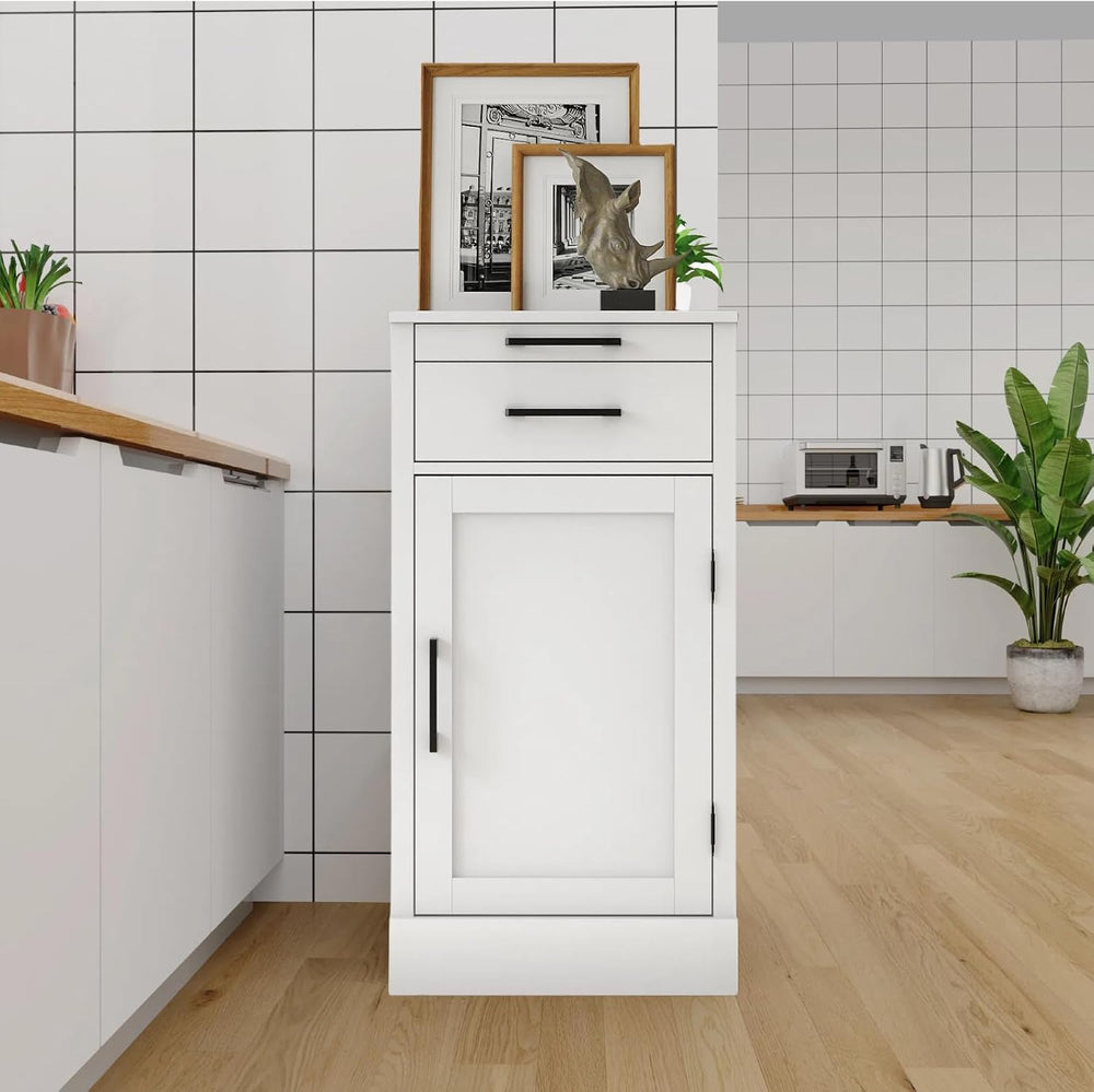 WERSMT Wine Cabinet Freestanding Floor with 2 Drawers, Wood Wine Rack Counter...