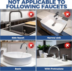 BFONS XL Silicone Faucet Handle Drip Catcher Tray, 18.1in x 5.7in x 0.79in, Black