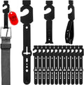Geelin 100 Pack Belt Hanger, Black Plastic Tie Hangers Bulk for Men & Women, Non-Slip Space Saving Closet Organizers and Storage, Durable Retail Display Hooks for Wardrobe, Accessories